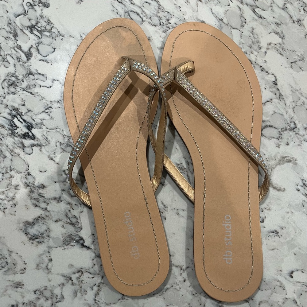 DB Studio Gold and Tan Women's Sandals
